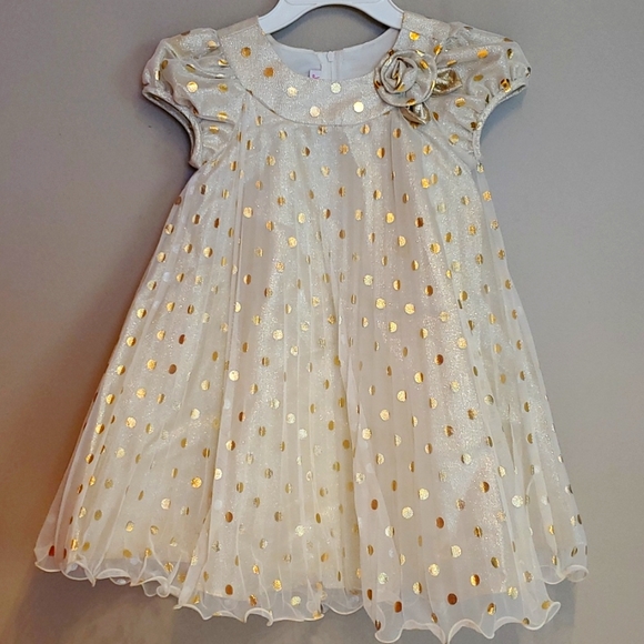 Jessica Ann Other - Girls gold polka dot dress